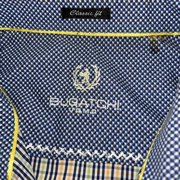 Bugatchi Uomo Mens Dress Shirt Size XL Plaid Classic Fit Button Up Cotton - Picture 2 of 9